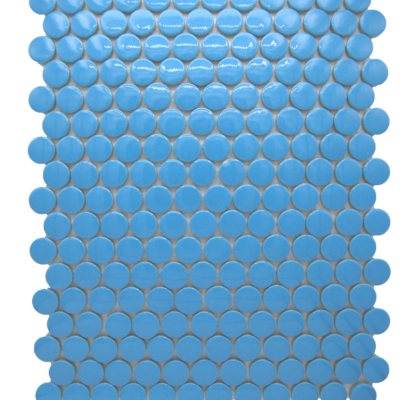 Blue Glossy Porcelain Penny Round
