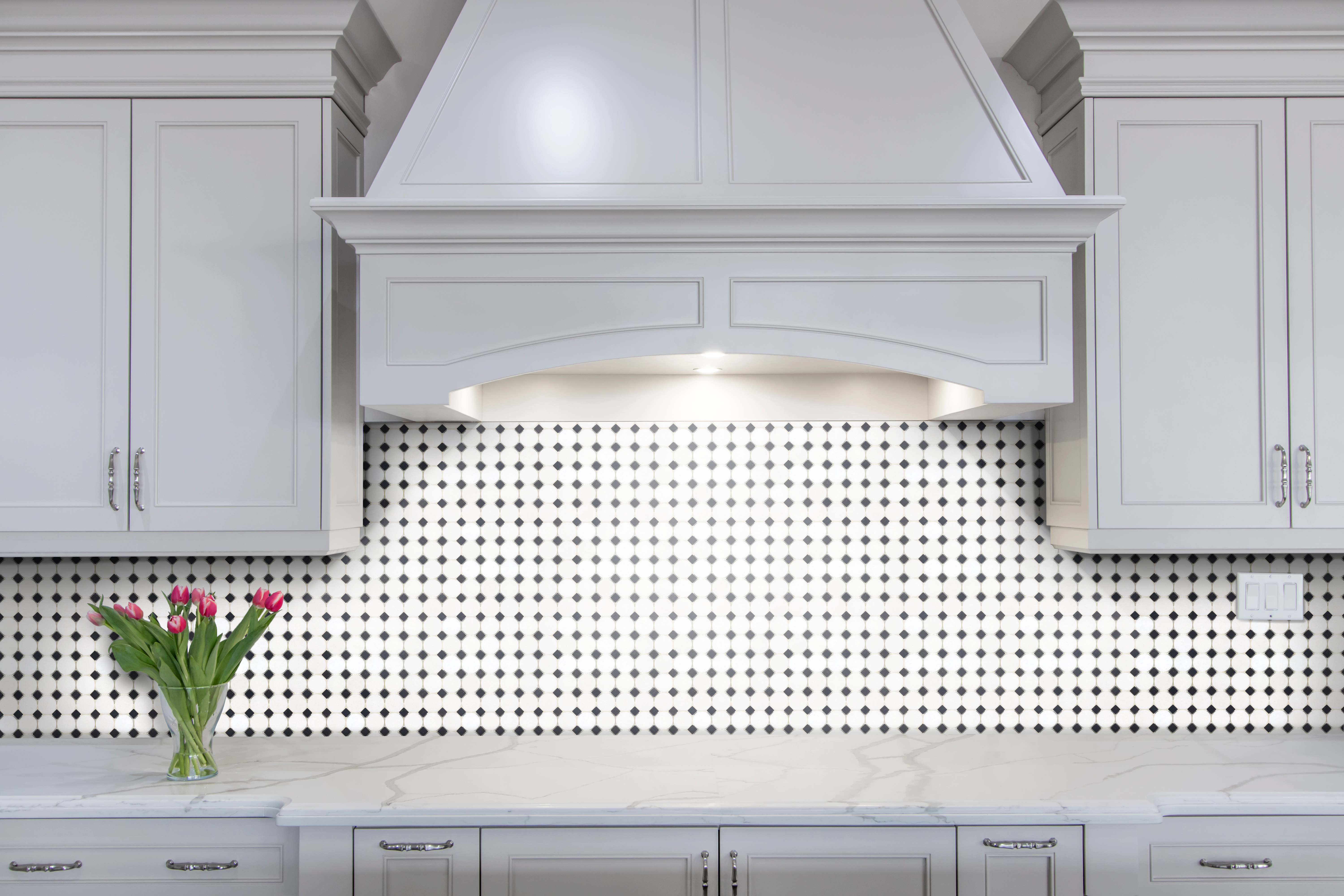 Kitchen Counter White Buttons