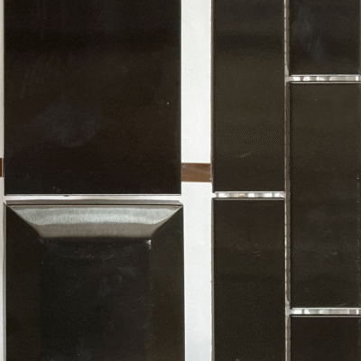 Gun Metal 1″x4″ – 526-117 | Gun Metal 3″x6″ Flat – 526-121 | Gun Metal 3″x6″ Beveled – 526-036