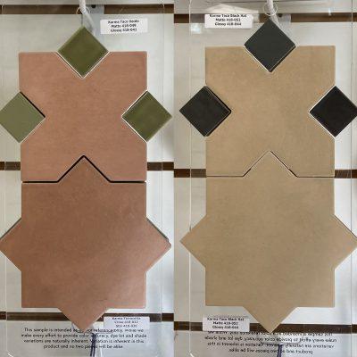 Karma Fawn Cross & Star Sample Board with Black Hat – 418-054 | Terracotta Cross & Star Sample Board with Verde – 418-032